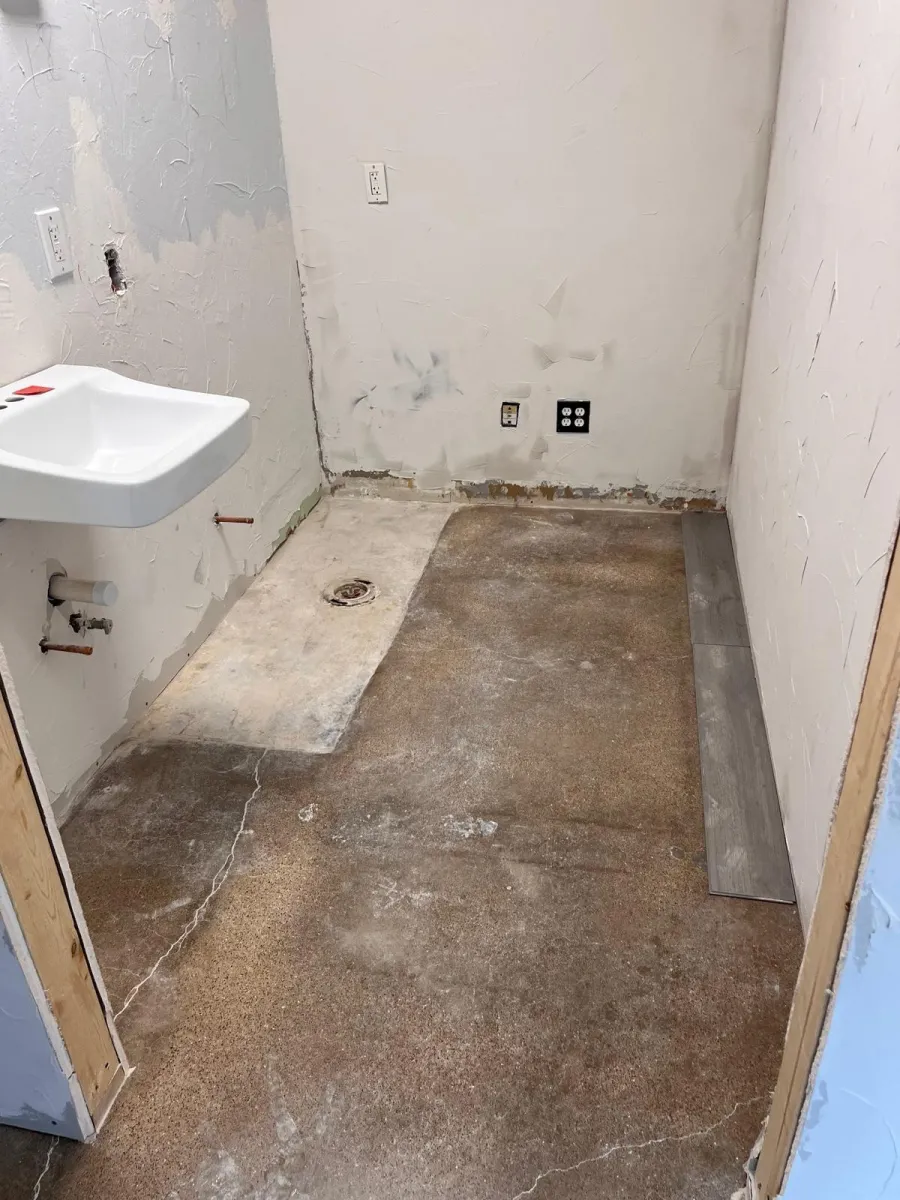 Bathroom project before completion